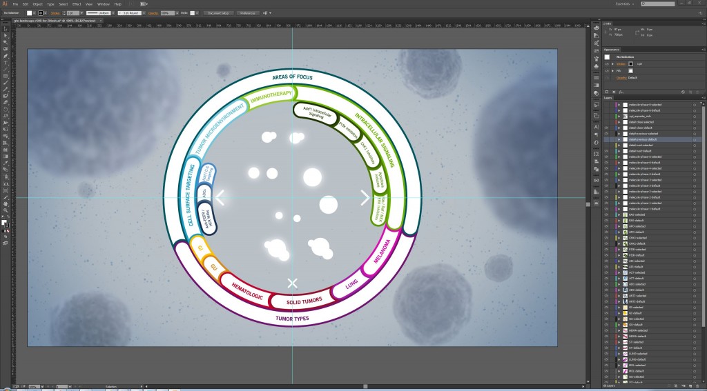 Genentech pipeline Adobe Illustrator design details